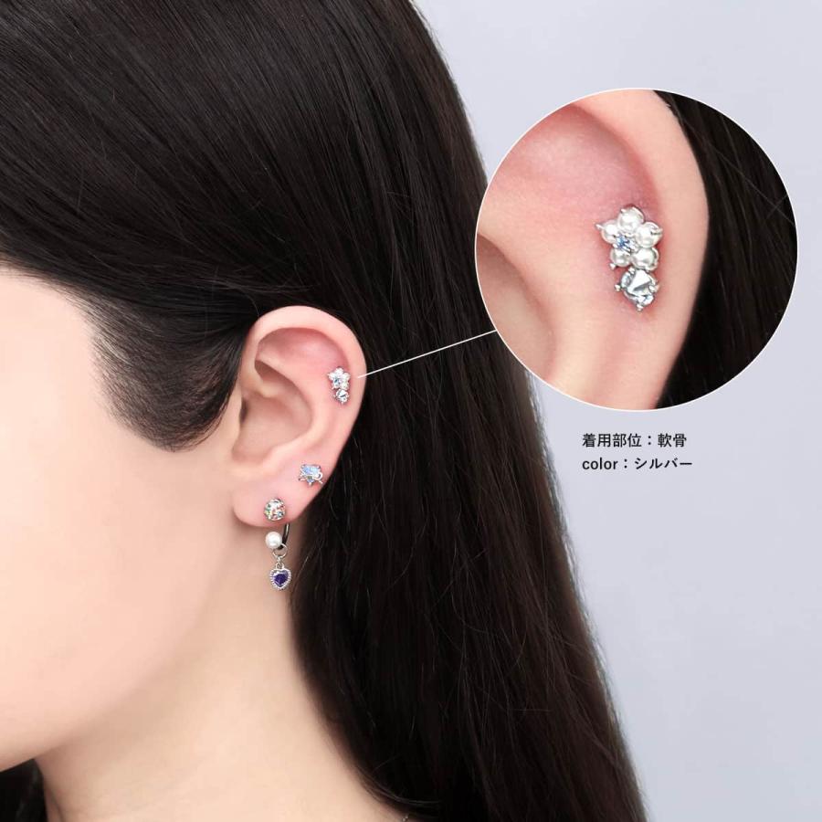 ボディピアス 16G グレース ジュエル プチ フラワー ストレートバーベル(1個売り)(オマケ革命) | ROQUE | 04