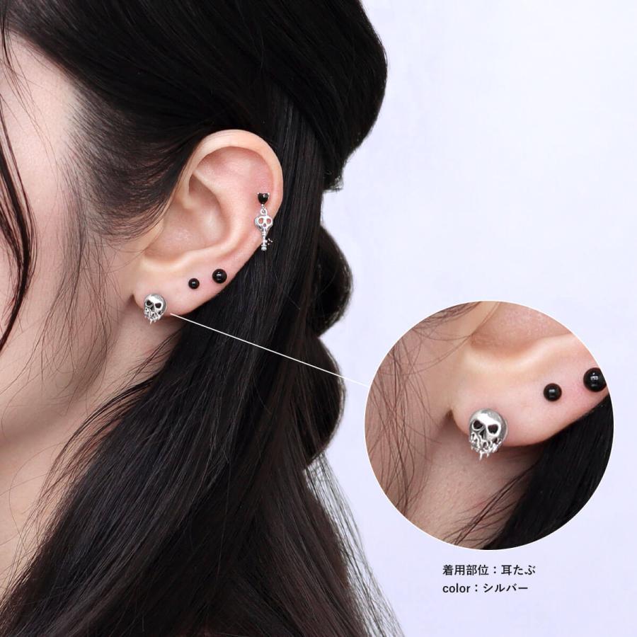 ROQUE（ロキ） ボディピアス 16G メルティ スカル ストレートバーベル