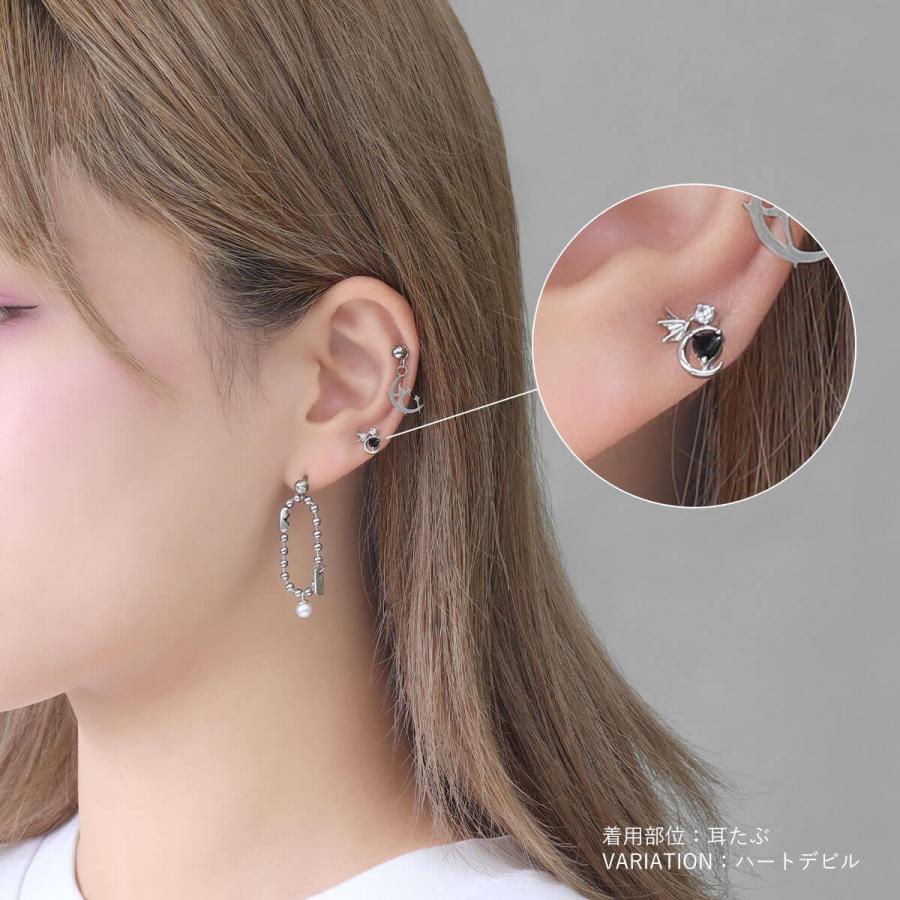 ROQUE（ロキ） ボディピアス 16G Y3K ブラックストーン シルバー