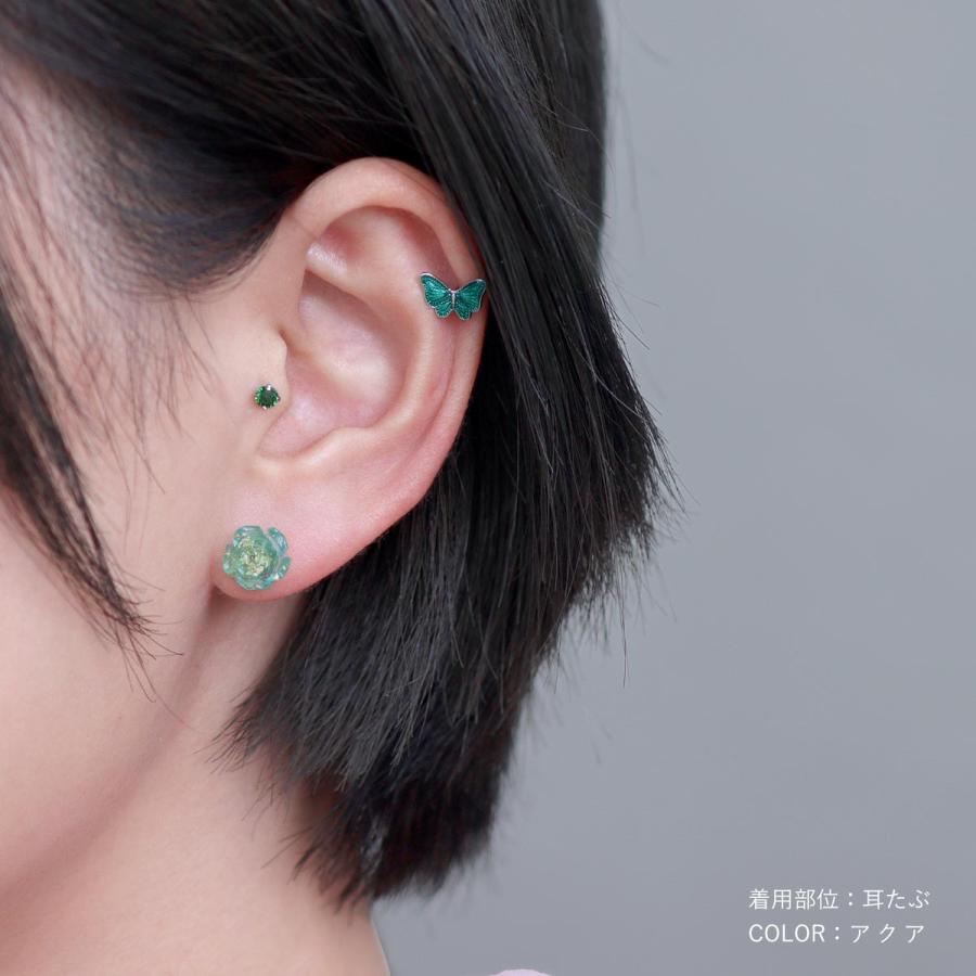ROQUE（ロキ） ボディピアス 16G グリッターアクリルローズ ストレート