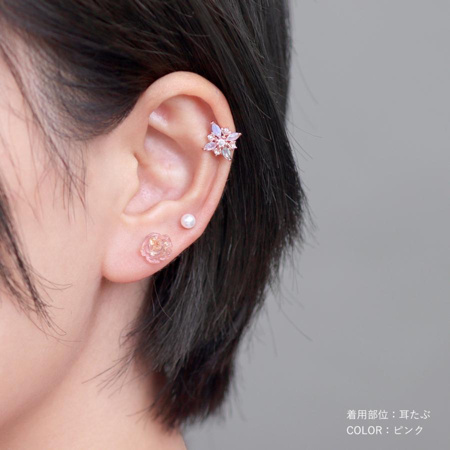 ROQUE（ロキ） ボディピアス 16G グリッターアクリルローズ ストレート