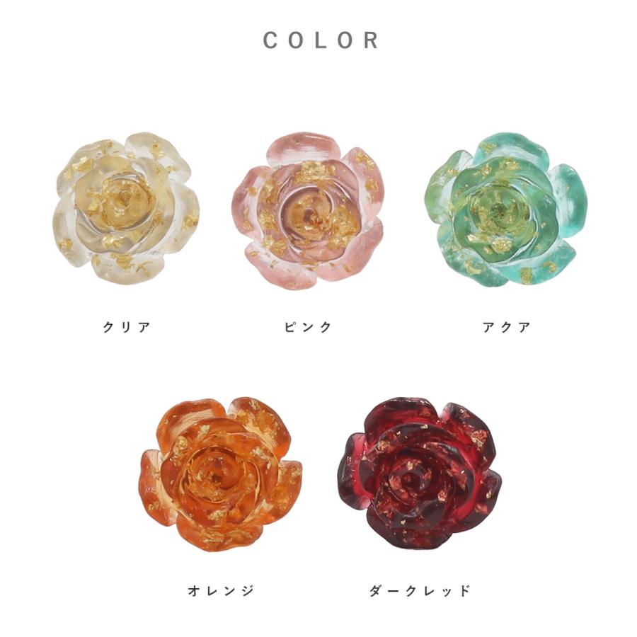 ROQUE（ロキ） ボディピアス 16G グリッターアクリルローズ ストレート