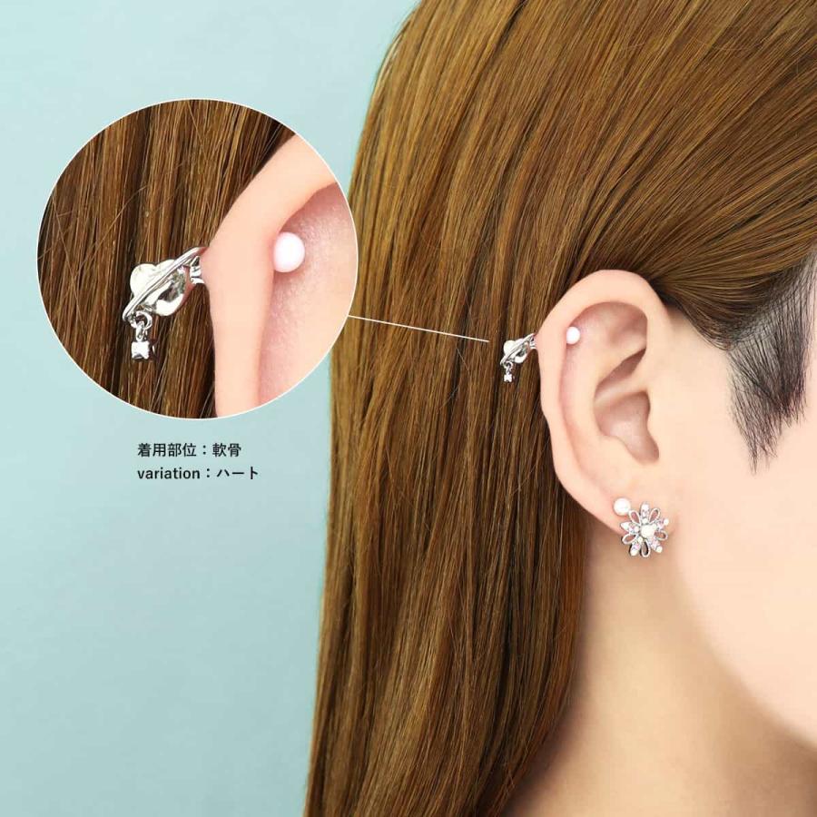 ROQUE（ロキ） ボディピアス 16G プラネットリング スター＆ハート