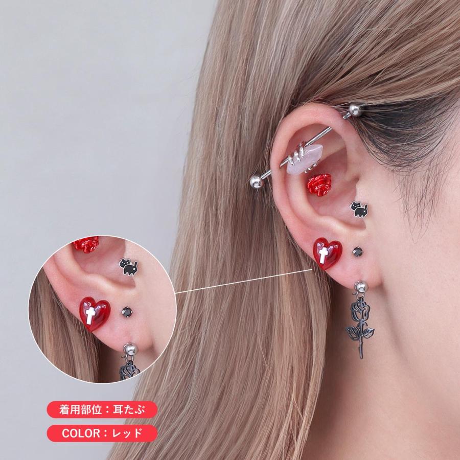 CDL TOKYO ピアス(片耳) ボックス付き ボディピアス 16G 六角花 フラワー ジュエル 小さい かわいい