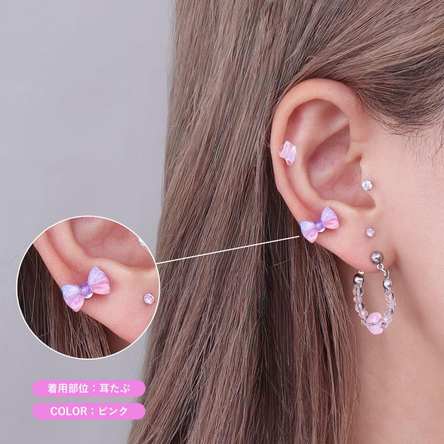 ROQUE（ロキ） ボディピアス 16G ゆめかわ キュート リボン ストレート