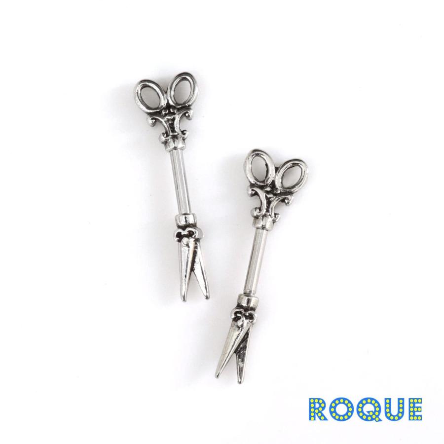 ROQUE（ロキ） ボディピアス 16G ハサミ モチーフ ストレートバーベル