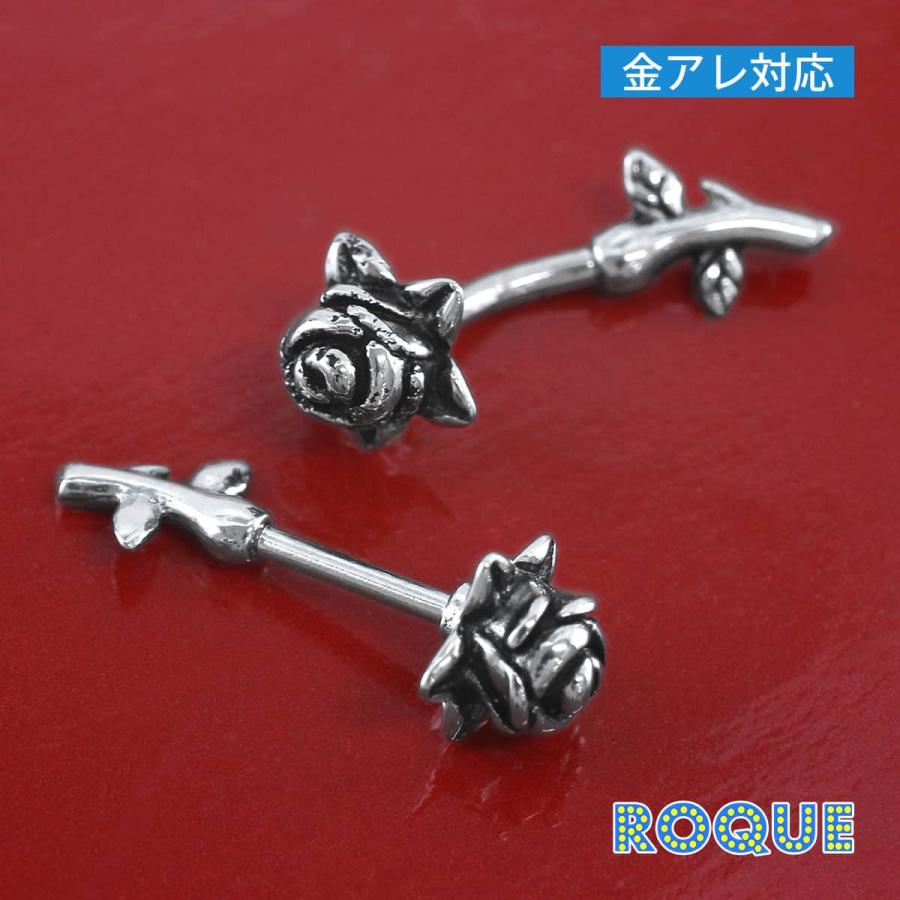 ROQUE（ロキ） ボディピアス 18G 16G 14G シングルローズ ストレート