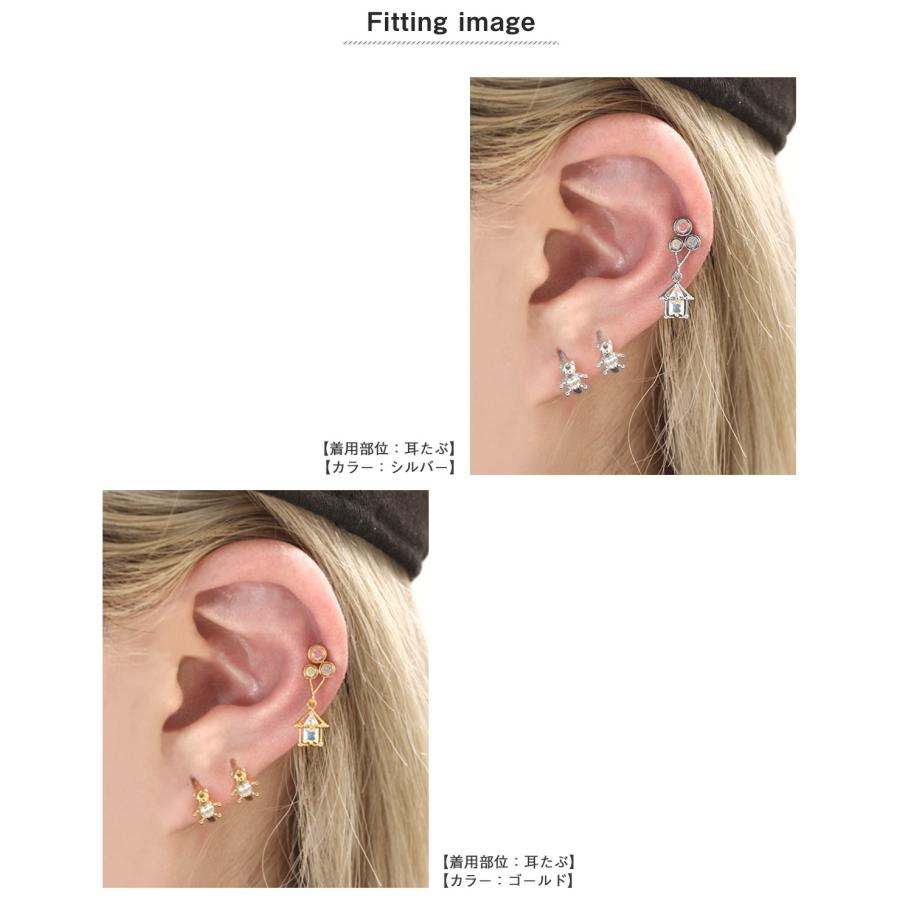 ROQUE（ロキ） (2個セット)両耳用 18G ベア ジュエル フープ ピアス