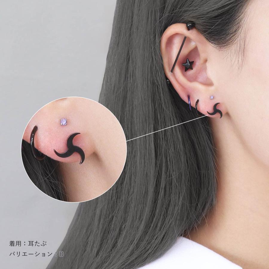 ROQUE（ロキ） ボディピアス 16G 手裏剣 デザイン ストレートバーベル