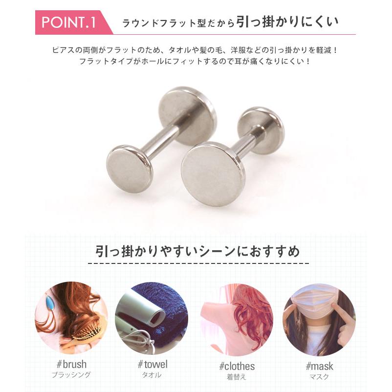 ROQUE（ロキ） ボディピアス 16G 14G フラットディスクインターナル