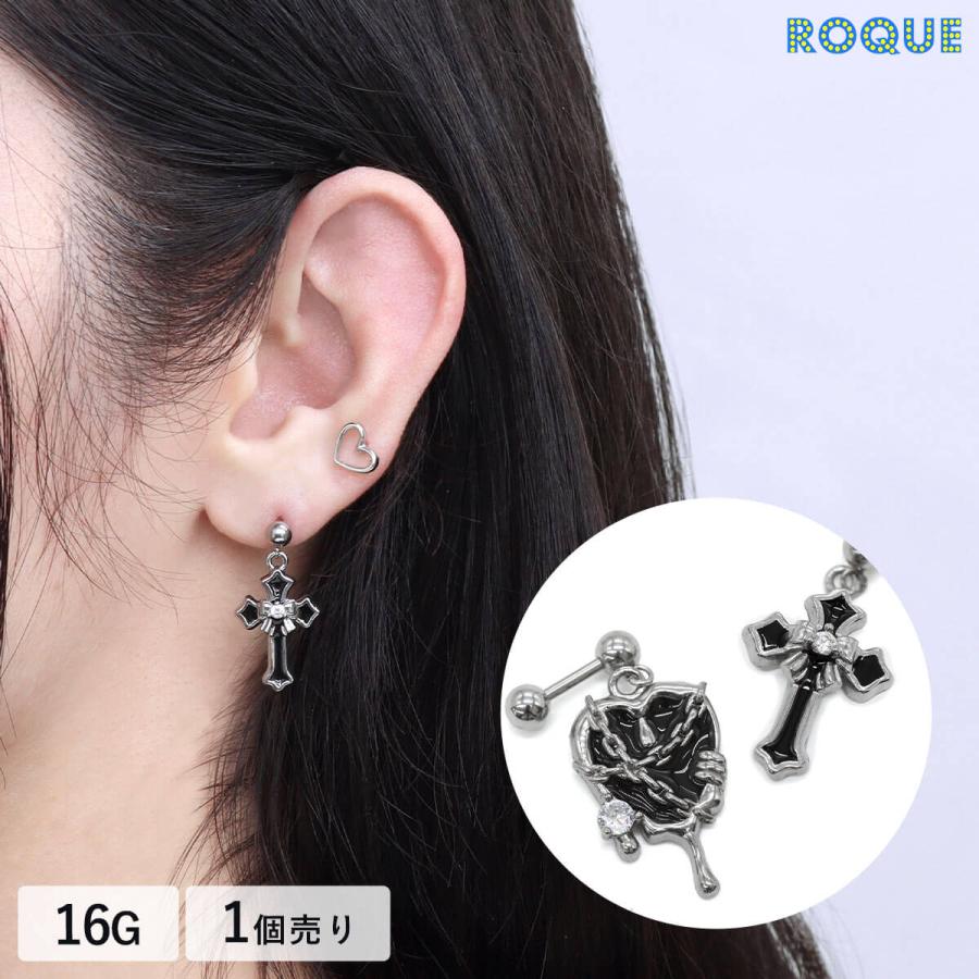 値下げ！k14WG ブラックダイア0.02 クロス　ピアス　メンズにも 値下げ！k14WG ブラックダイア0.02 クロス ピアス メンズにも Amazon