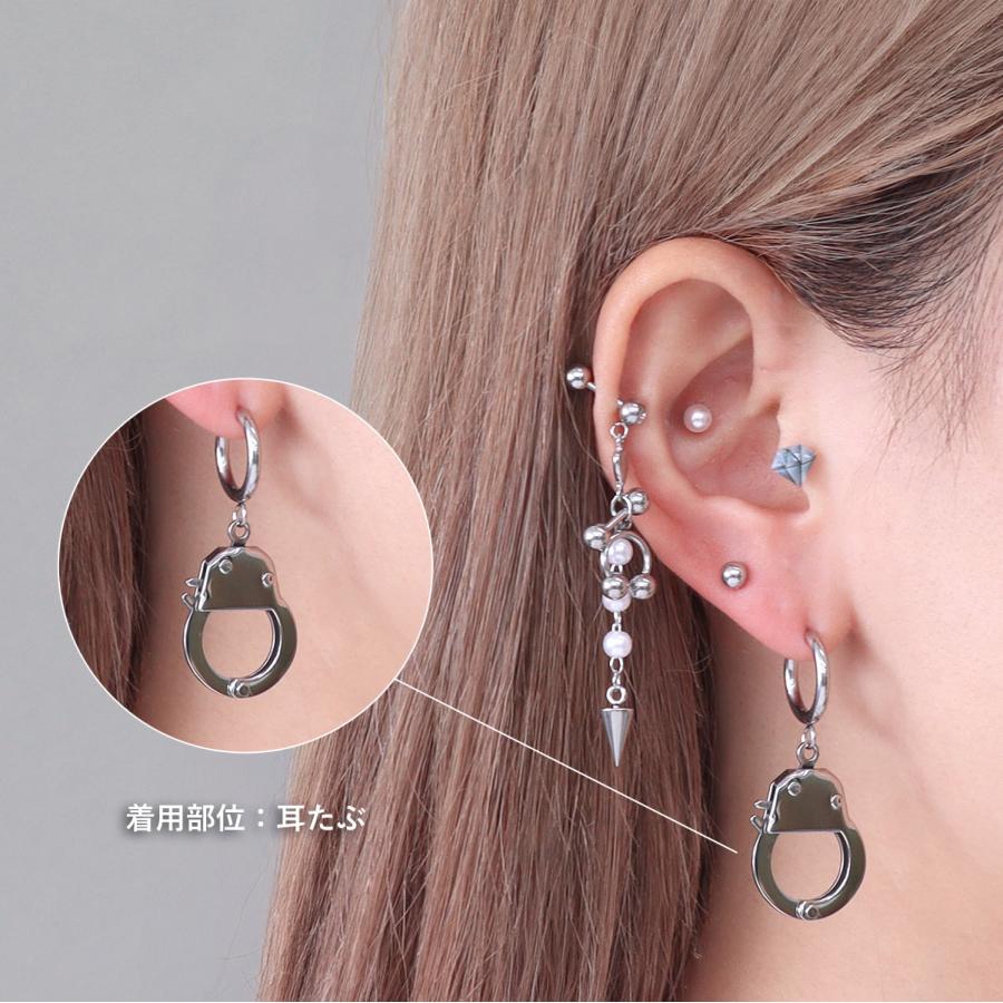 ROQUE（ロキ） 手錠 モチーフ フープピアス ファッションピアス(1個