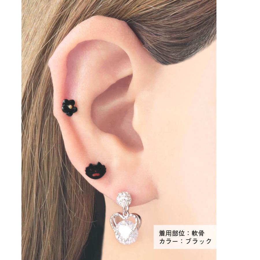 ROQUE（ロキ） ボディピアス 16G シンプル モノクロ フラワー