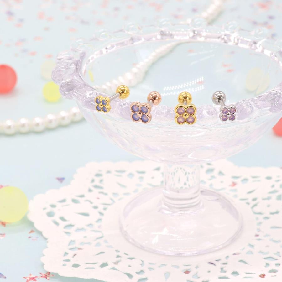 ボディピアス 16G 2サイズ オーロラ フラワージュエル ストレートバーベル(1個売り)(オマケ革命) | ROQUE | 13