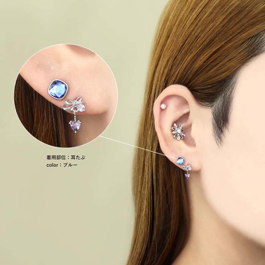 ROQUE（ロキ） ボディピアス 16G シグナルカラー スクエア ジュエル