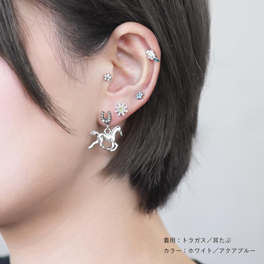 ROQUE（ロキ） ボディピアス 16G ミルキー プチ デイジー ストレート