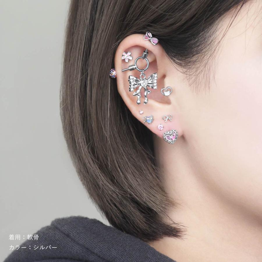 ROQUE（ロキ） ボディピアス 16G 桜 ジュエル ストレートバーベル(1個