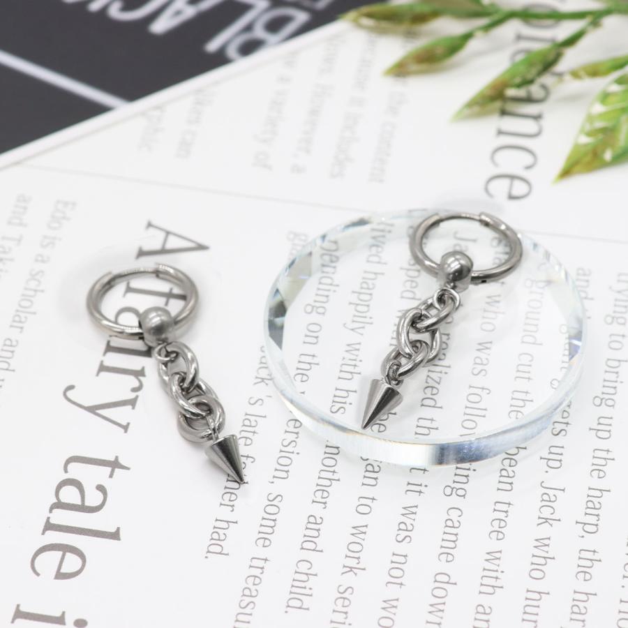 ボディピアス 18G シルバー チェーンコーン フープピアス(1個売り 