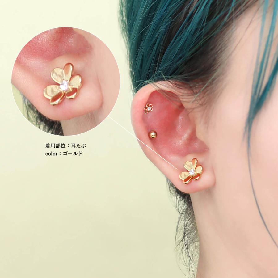 ROQUE（ロキ） ボディピアス 16G カタバミ ジュエル ストレート