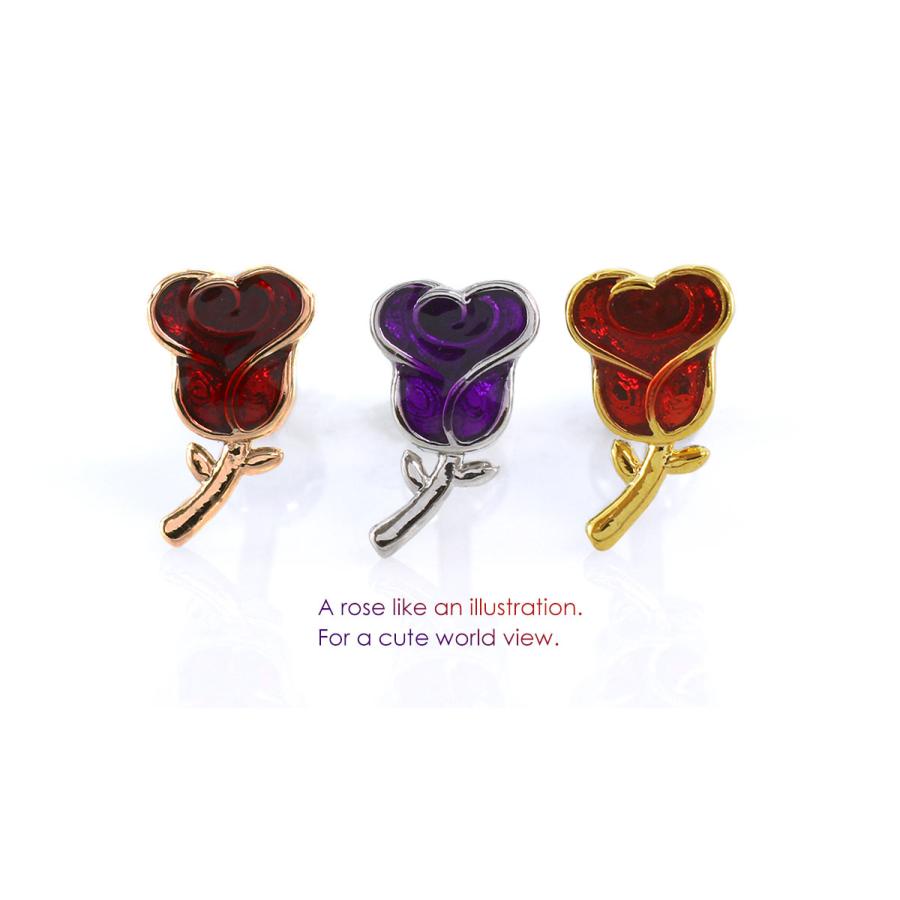 ボディピアス 16G レッド&パープル ローズ ストレートバーベル(1個売り)(オマケ革命) | ROQUE | 08