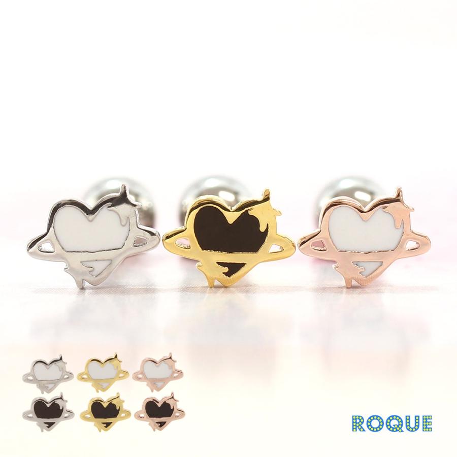 ROQUE（ロキ） ボディピアス 16G ハート オーブ モチーフ ストレート