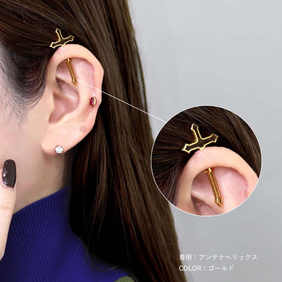 ROQUE（ロキ） ボディピアス 16G ビッグ クロス デザイン ストレート