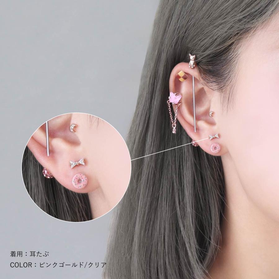 ROQUE（ロキ） ボディピアス 16G ミニ ジュエル リボン ストレート