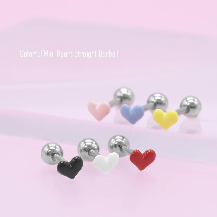 ROQUE（ロキ） ボディピアス 16G カラフル ミニ ハート ストレート
