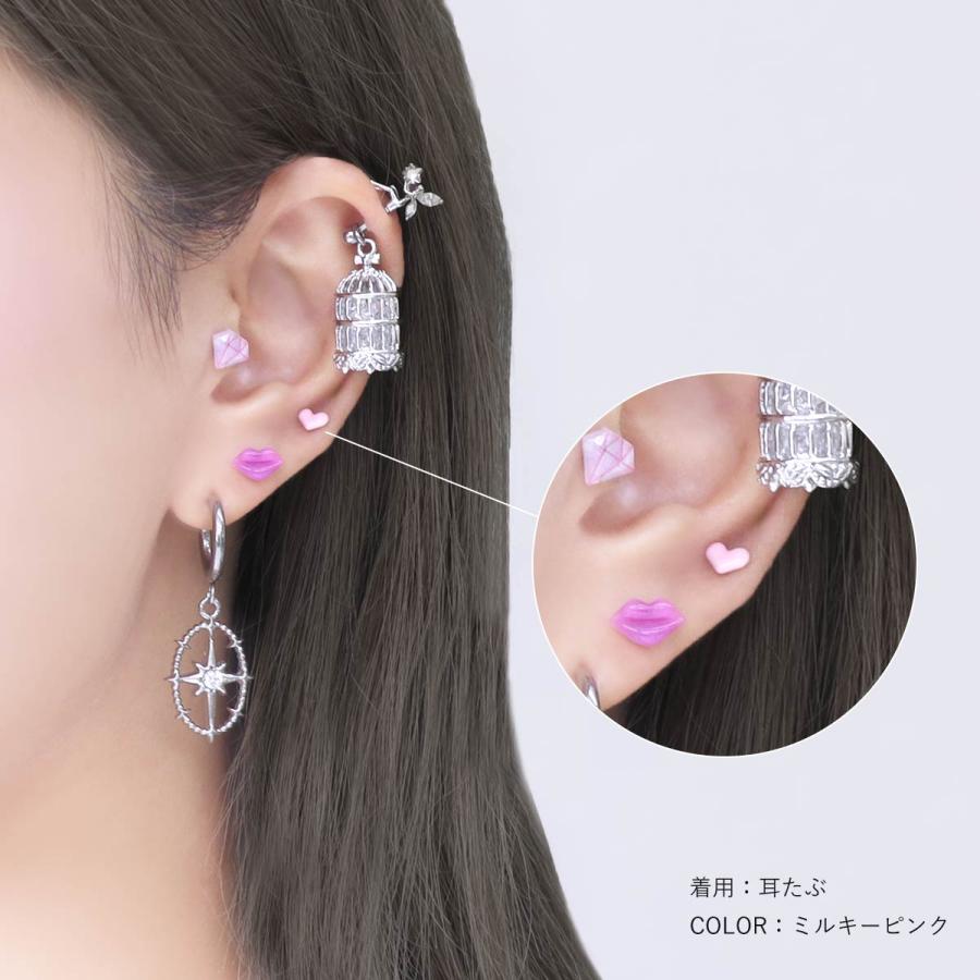 ROQUE（ロキ） ボディピアス 16G カラフル ミニ ハート ストレート