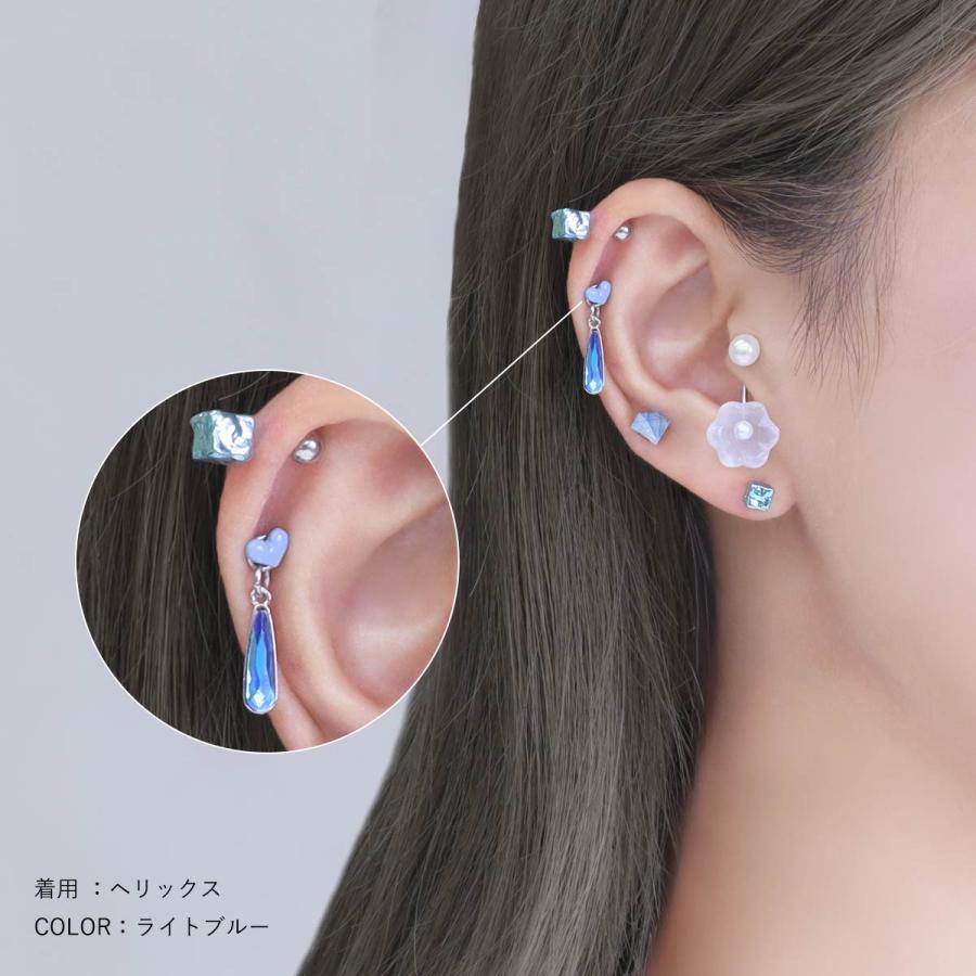 ROQUE（ロキ） ボディピアス 16G カラフル ミニ ハート ストレート