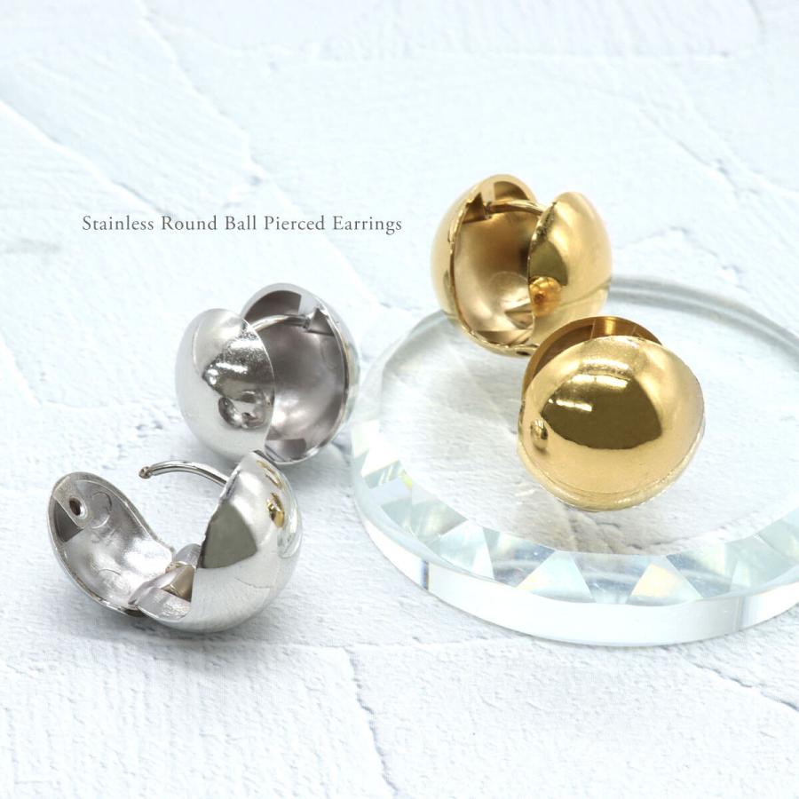 ROQUE（ロキ） (2個SET)ピアス ステンレス 丸玉 フープピアス