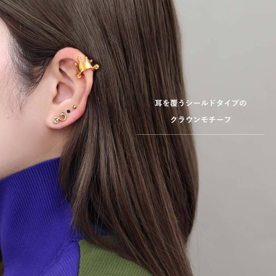 ROQUE 軟骨ピアス ボディピアス 16G 14G シールドバーベル クラウン 
