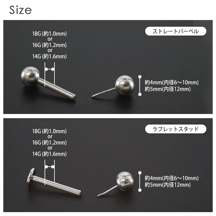 ROQUE（ロキ） ボディピアス 18G 16G 14G プッシュタイプピアス 着脱
