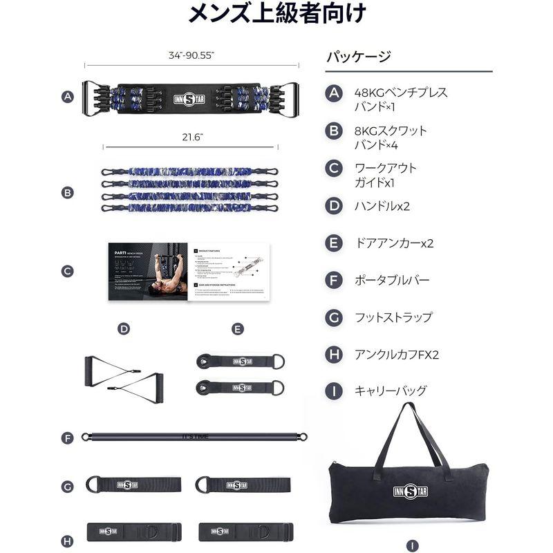 INNSTAR 筋トレ チューブ ゴムチューブ 筋トレ/調節可能なベンチプレスアシスタンス抵抗バンドセット/筋トレ 自宅 トレーニング器具/｜rosashop｜07