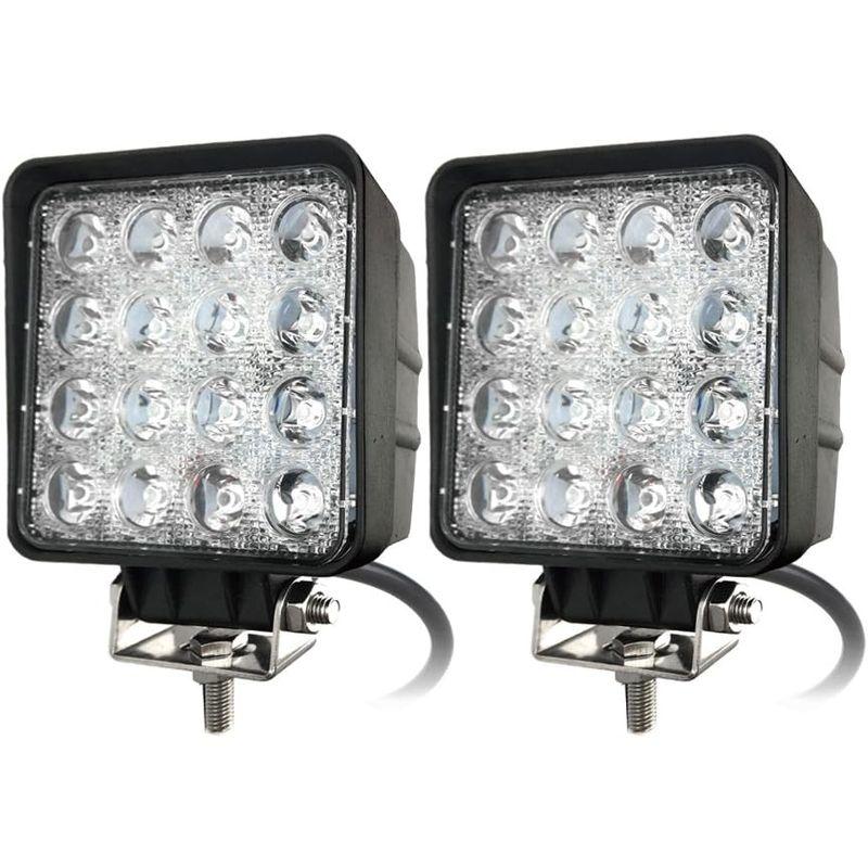 カシムラ LEDワークライト16灯 48W 黄発光 2個セット LED16灯 黄色 48W 2000lm 3000K ノイズ対策 IP67｜rosashop｜02