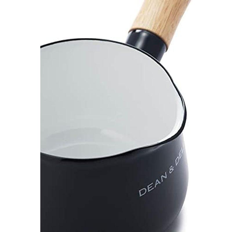 DEAN&DELUCA ホーローミルクパン ブラック 鍋 片手 シンプル 23.5×12×10cm 750ml｜rosashop｜02