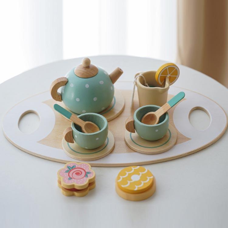 木製 おままごとセット ティーパーティー ごっこ遊び ミニ