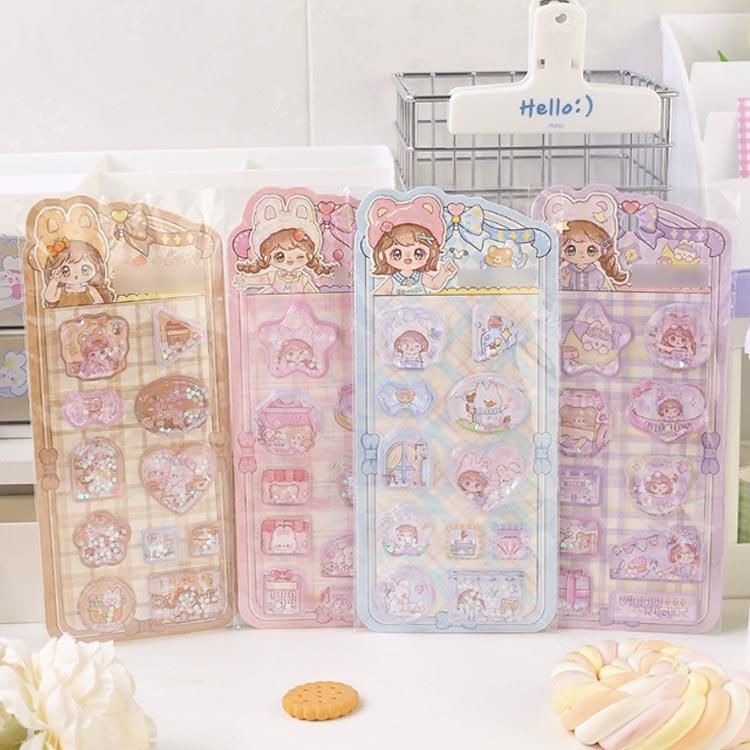 ウォーターシール ぷっくりシール ぷくぷくシール 3D立体 4枚入り
