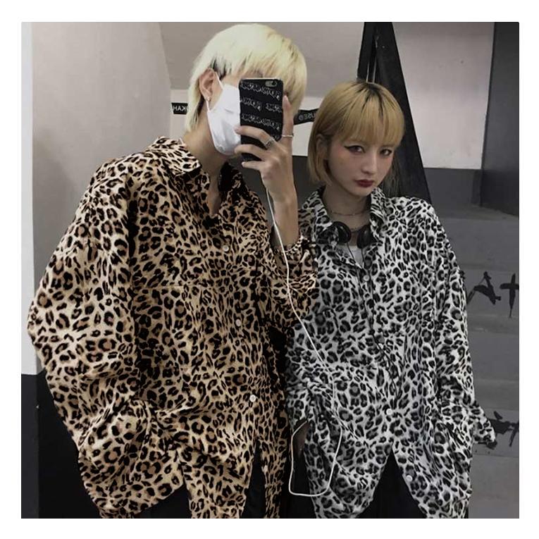長袖シャツ メンズ カジュアル ヒョウ柄 シャツ レオパード 開襟