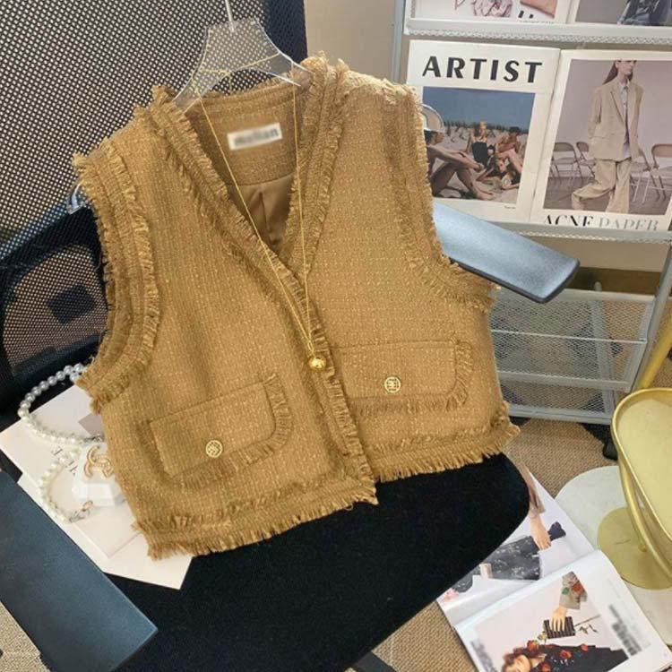 ツイード ベスト レディース ツイードジレ ツイードベスト