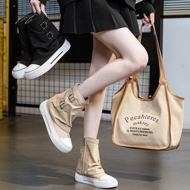 スニーカー ブーツ レディース 厚底 ストレッチブーツ ハイカット