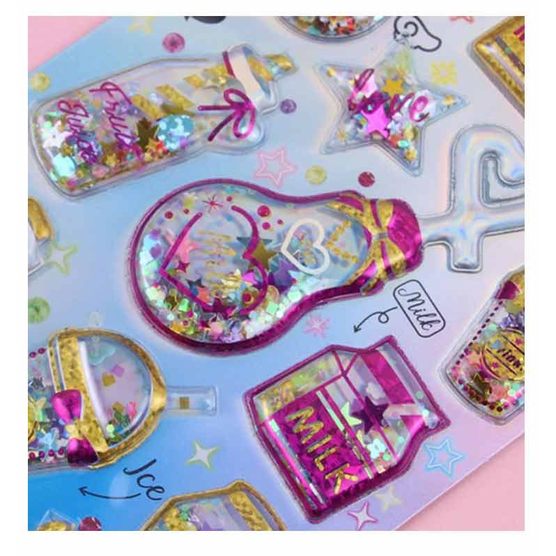 カプセルラメシール ぷくぷくシール 12枚セット シール帳 全12種類