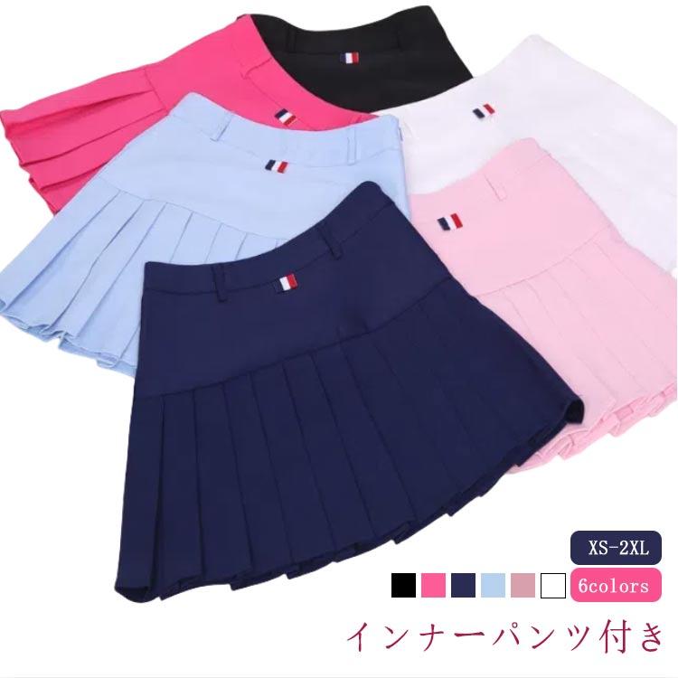 ゴルフ スカート インナーパンツ付き プリーツスカート ゴルフウェア