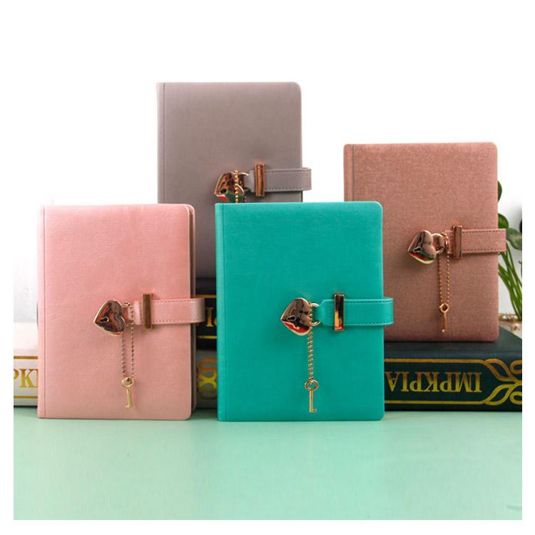 日記帳 鍵付き B6 ハート型 ロック付き 手帳 鍵付き日記帳