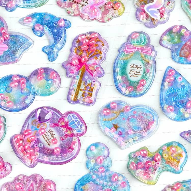 カプセルシール 6枚セット 香り付き シール シャカシャカシール 3D