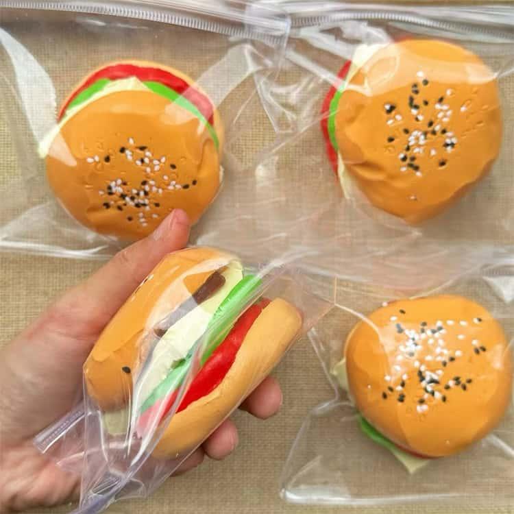 【メロジョイ】バーガースクイーズ 2個セット ハンバーガー スクイーズ メロジョイ 低反発 水感 ふわとろ もちもち