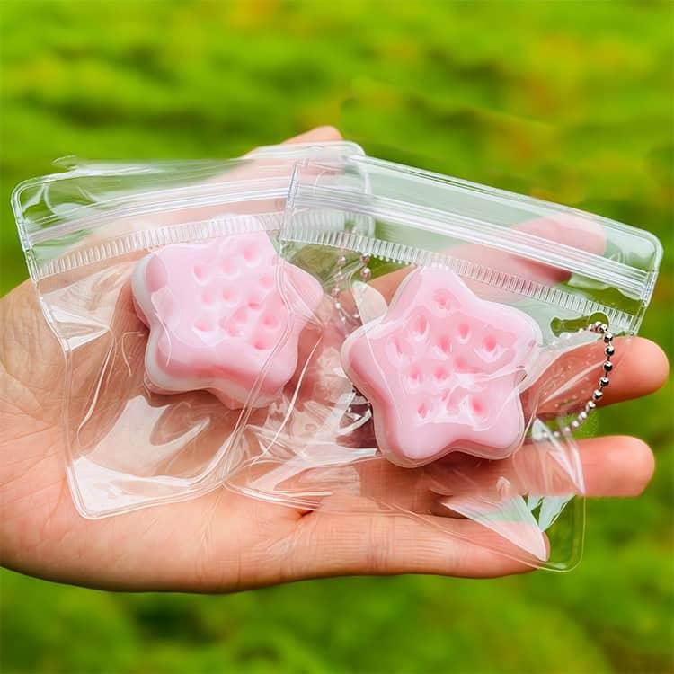 12個セット 水感スクイーズ キーホルダー ミニサイズ 動物 星 低反発