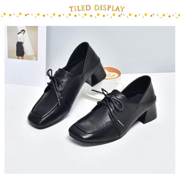 ブーティ レースアップ ブーツ チャンキーヒール パンプス 4