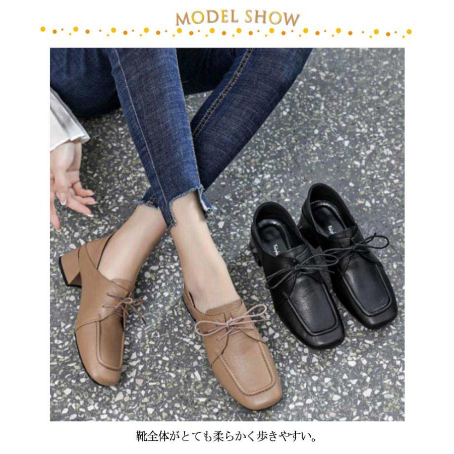 ブーティ レースアップ ブーツ チャンキーヒール パンプス 4