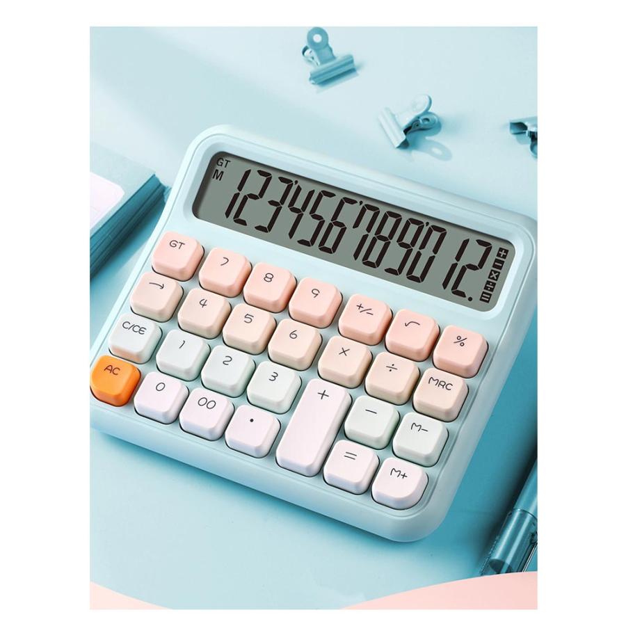電卓 12桁 レトロ かわいい 卓上電卓 デスクトップ電卓 計算機